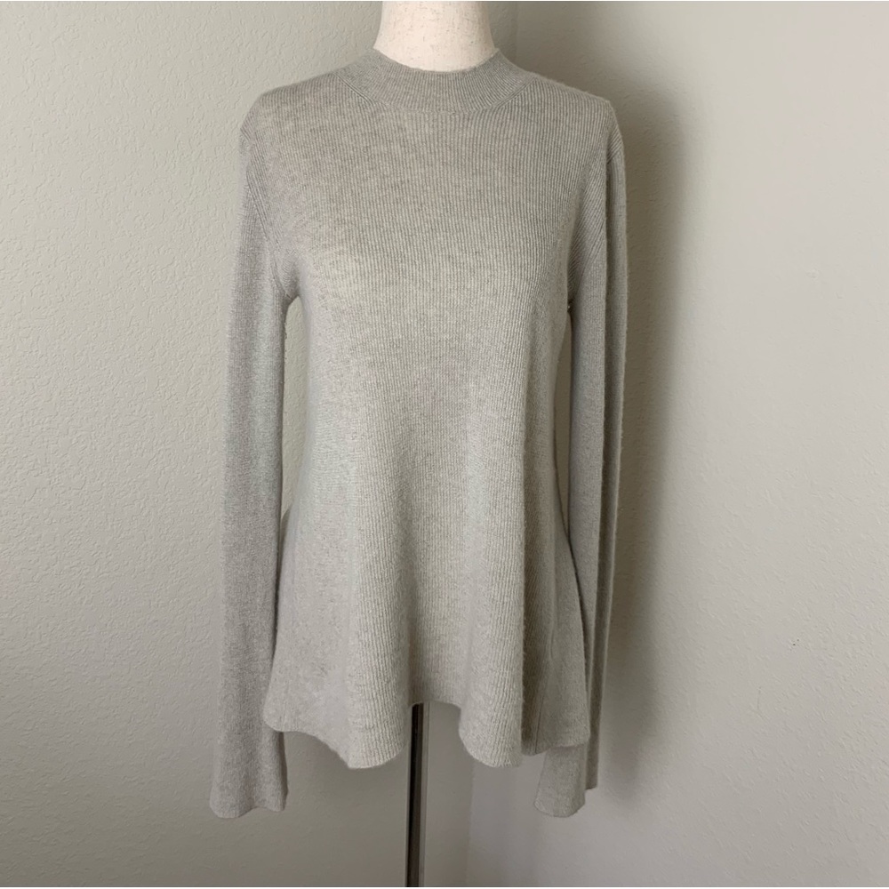 Helmut Lang Cashmere Linen Blend Knit Gray Crewneck Sweater Size Small